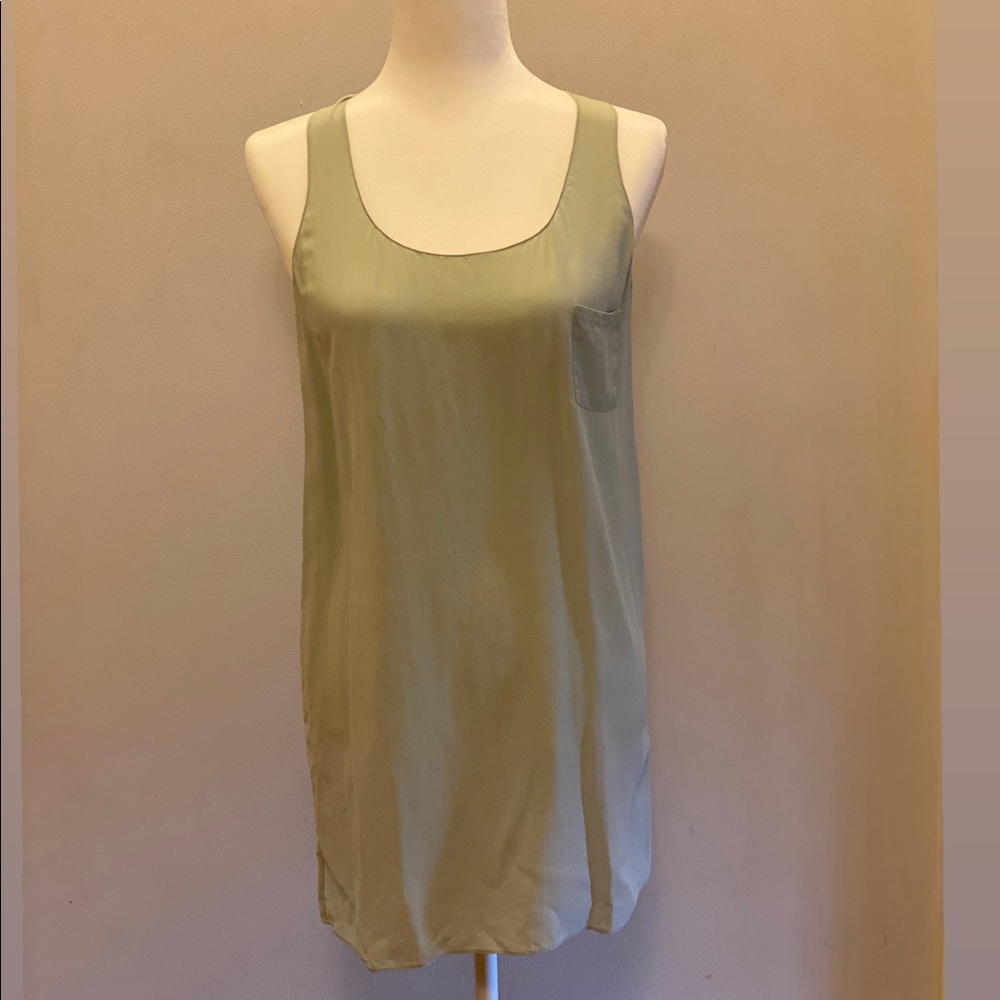 Alexander Wang sea foam green silk tank dress XS